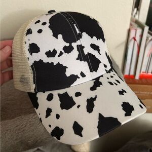Cow Print ponytail Hat